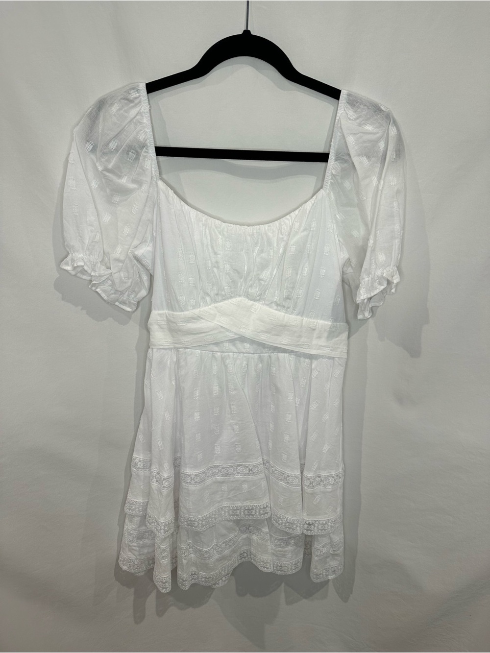 Altar'd State White Puff Sleeve Square Neck Tunic